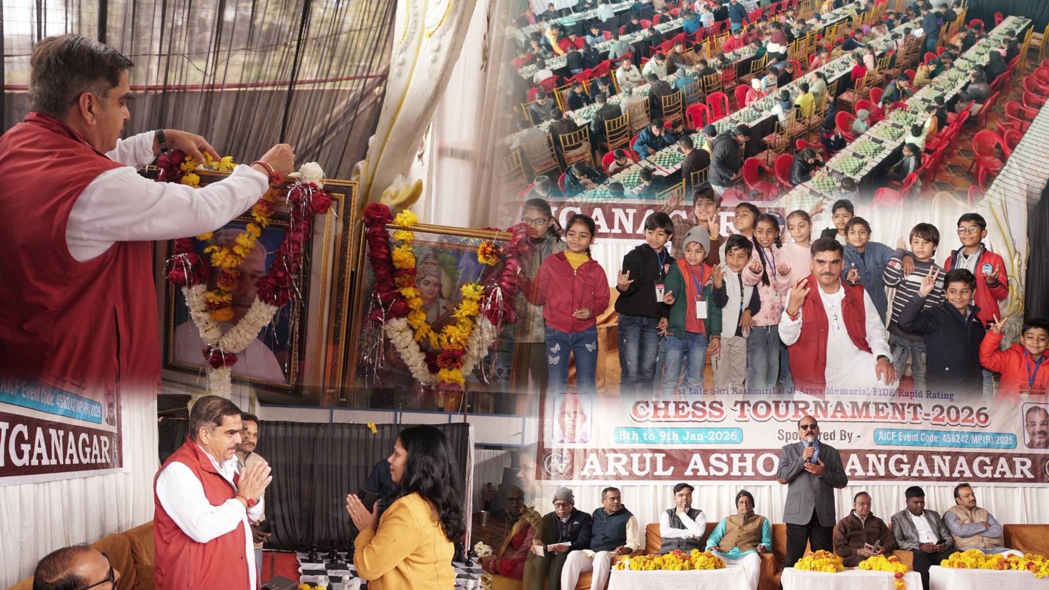 स्व. श्री कश्मीरी लाल जी अरोरा की स्मृति में आयोजित अंतरराष्ट्रीय शतरंज प्रतियोगिता का ऐतिहासिक शुभारंभ ―खिलाड़ियों का बौद्धिक स्तर देखकर हर कोई चकित